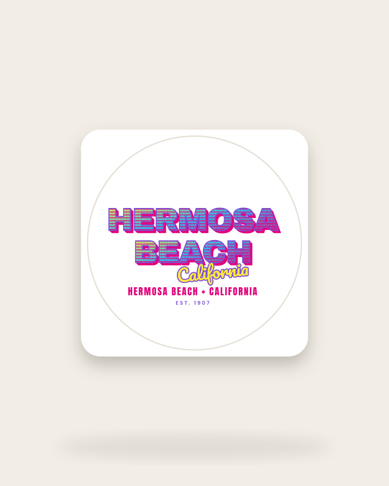 Hermosa Beach Music TV Kiss-Cut Sticker