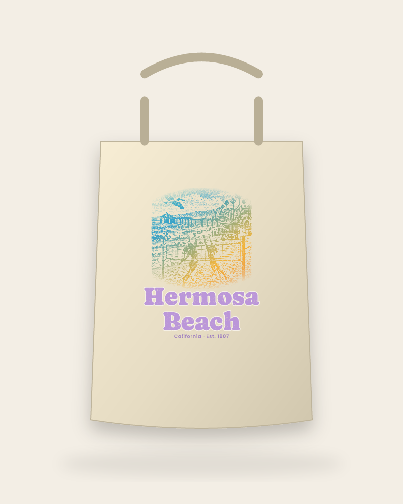 Hermosa Beach Beach Volleyball Canvas Tote