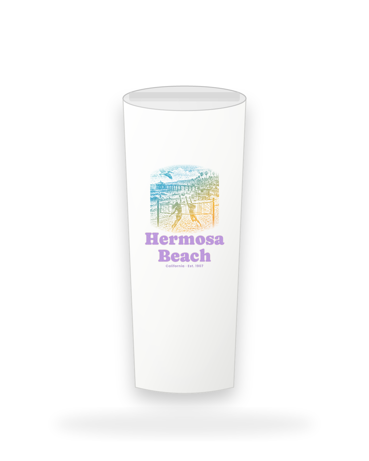 Hermosa Beach Beach Volleyball Insulated Tumbler 20oz in White
