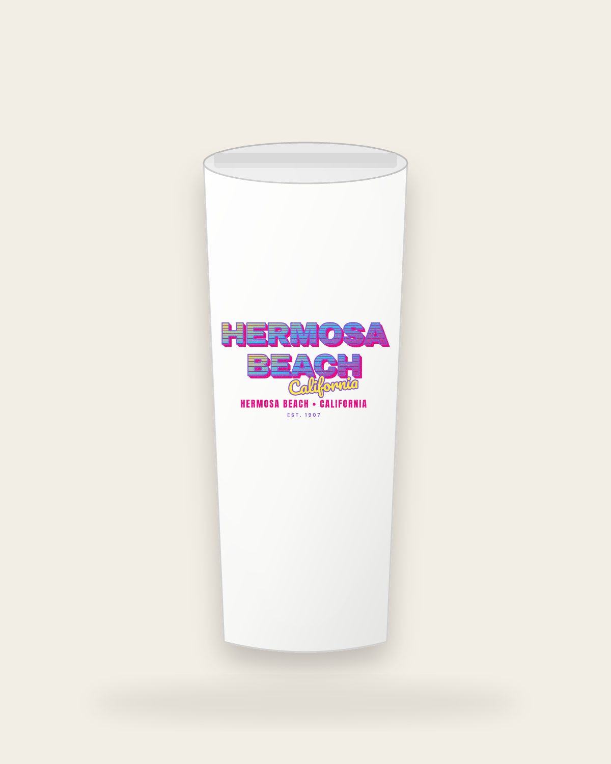 Hermosa Beach Music TV Insulated Tumbler 20oz in White