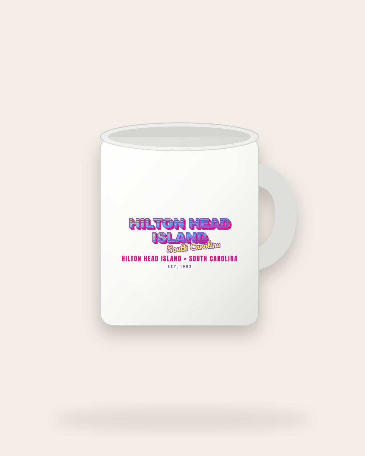 Hilton Head Island Music TV Ceramic Mug 11oz in White
