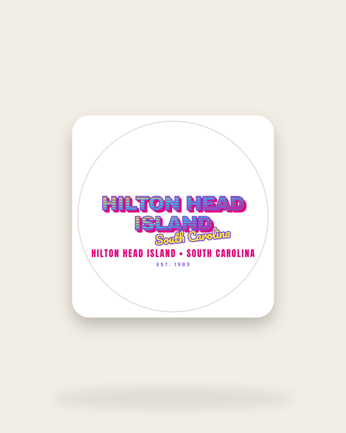 Hilton Head Island Music TV Kiss-Cut Sticker in White