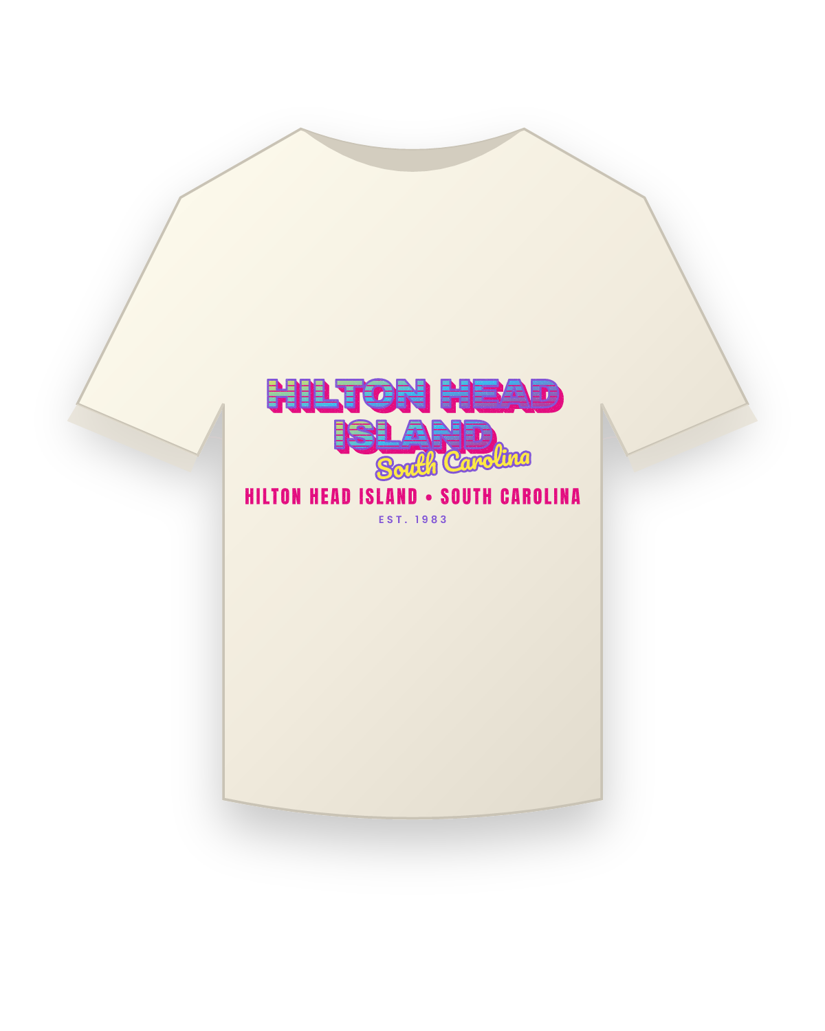 Hilton Head Island Music TV Vintage Wash Tee in Ivory