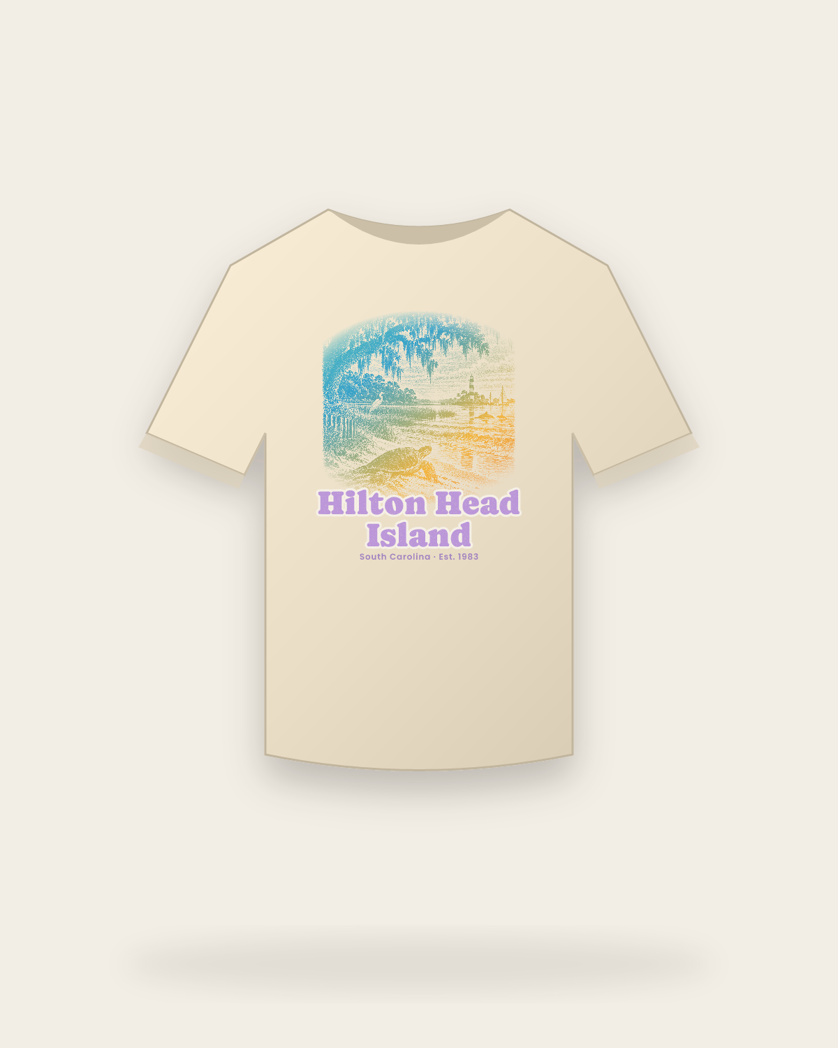 Hilton Head Island, SC Loggerhead Dawn Classic Tee in Natural