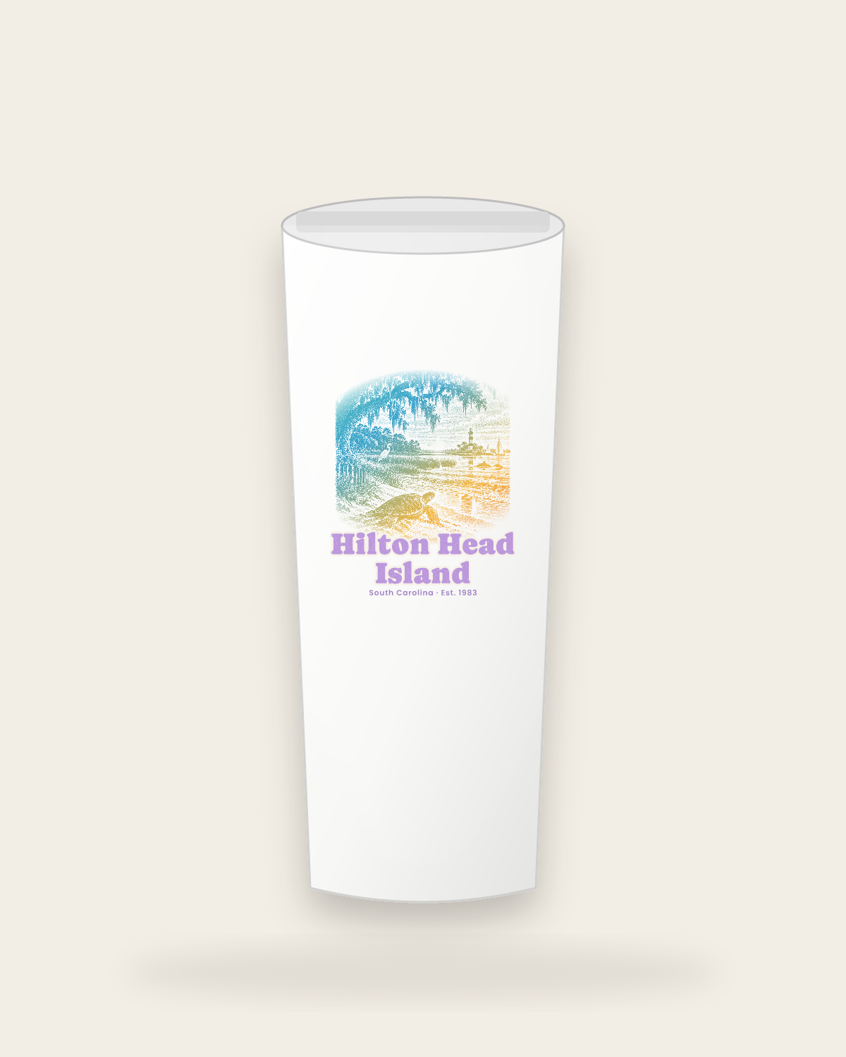 Hilton Head Island Loggerhead Dawn Insulated Tumbler 20oz in White