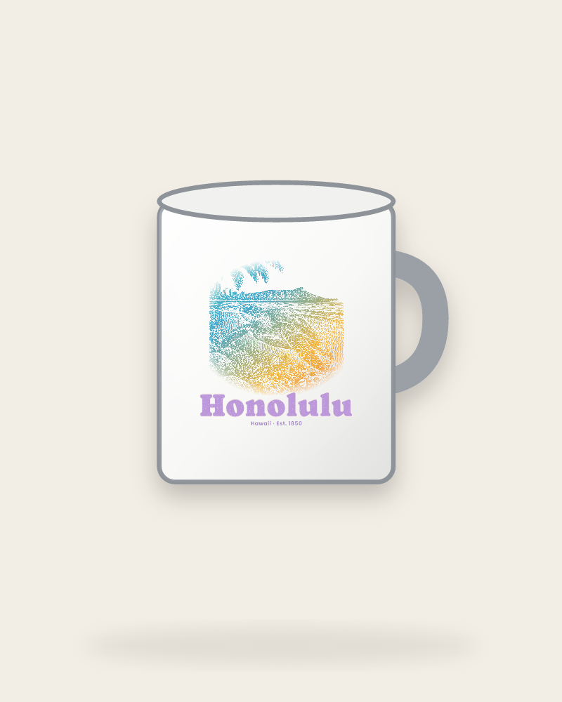Honolulu Sea Turtle Enamel Camp Mug