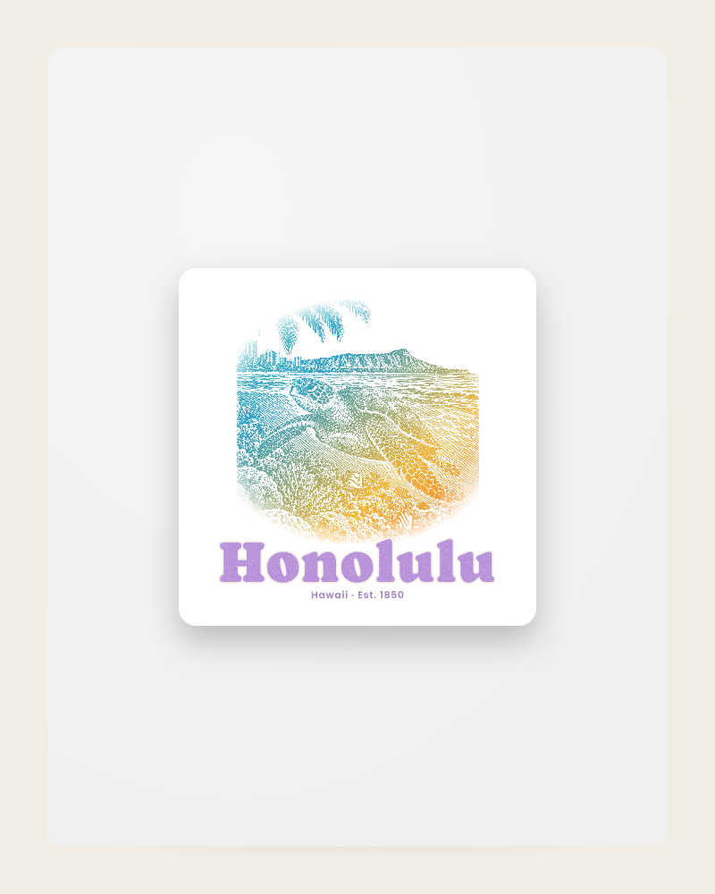 Honolulu Sea Turtle Fridge Magnet