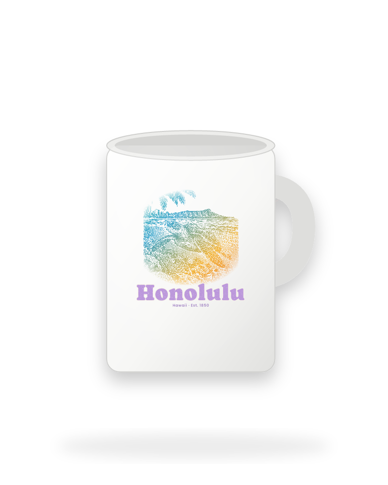 Honolulu Sea Turtle Ceramic Mug 15oz