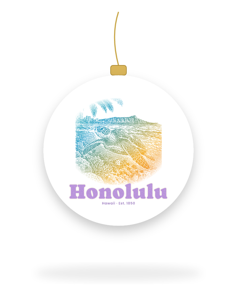Honolulu Sea Turtle Ceramic Ornament
