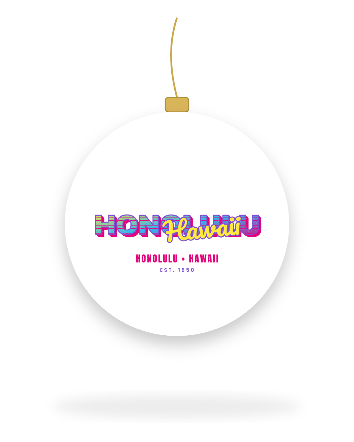 Honolulu Music TV Ceramic Ornament in White