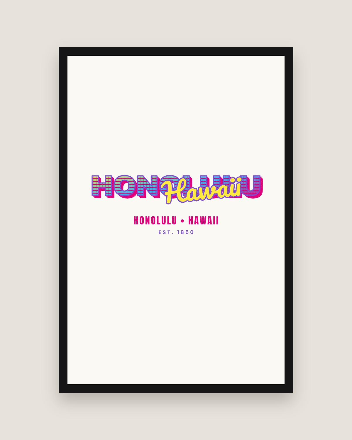 Honolulu Music TV Matte Poster in White