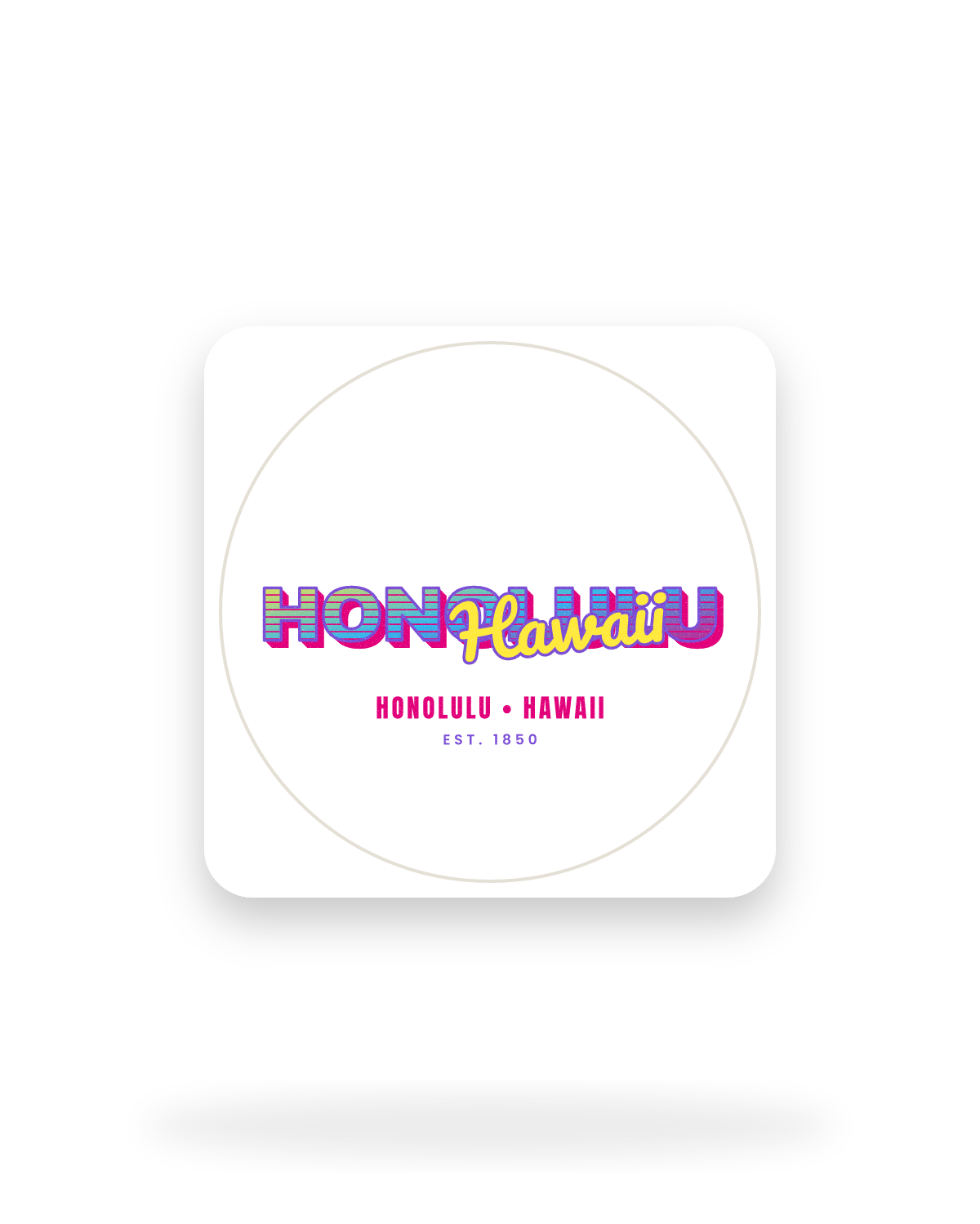 Honolulu Music TV Kiss-Cut Sticker in White