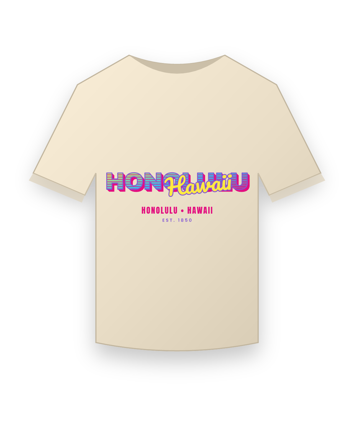 Honolulu Music TV Classic Tee in Natural