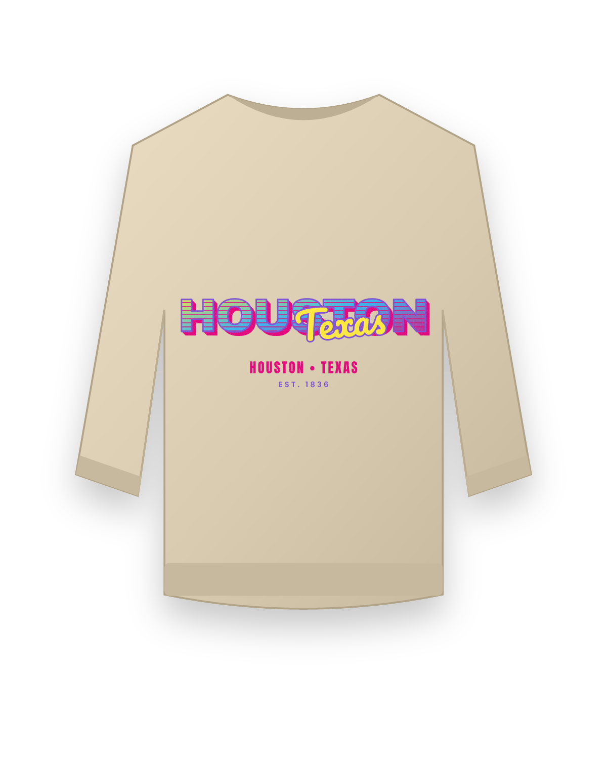 Houston Music TV Crewneck Sweatshirt in Sand