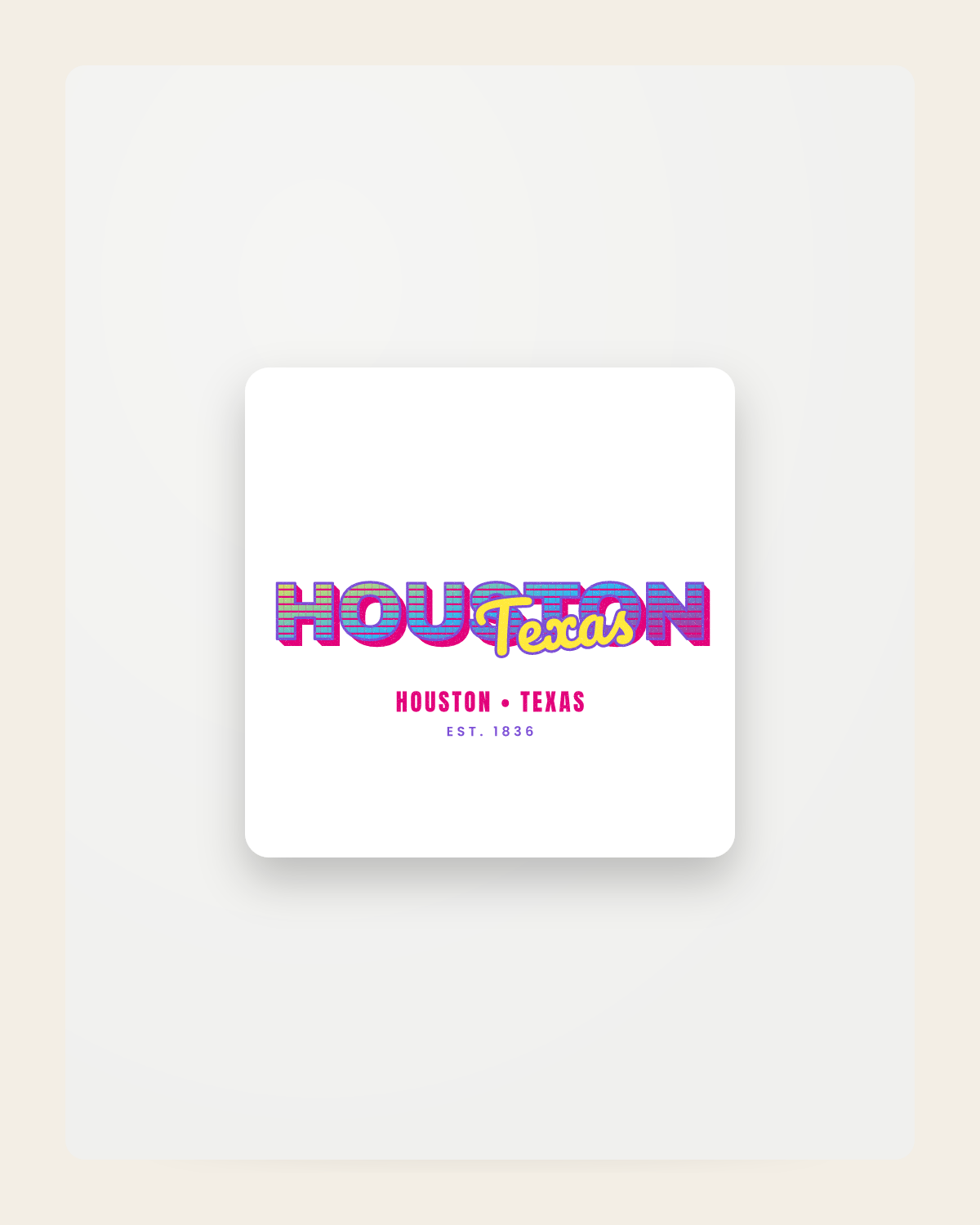 Houston Music TV Fridge Magnet in White