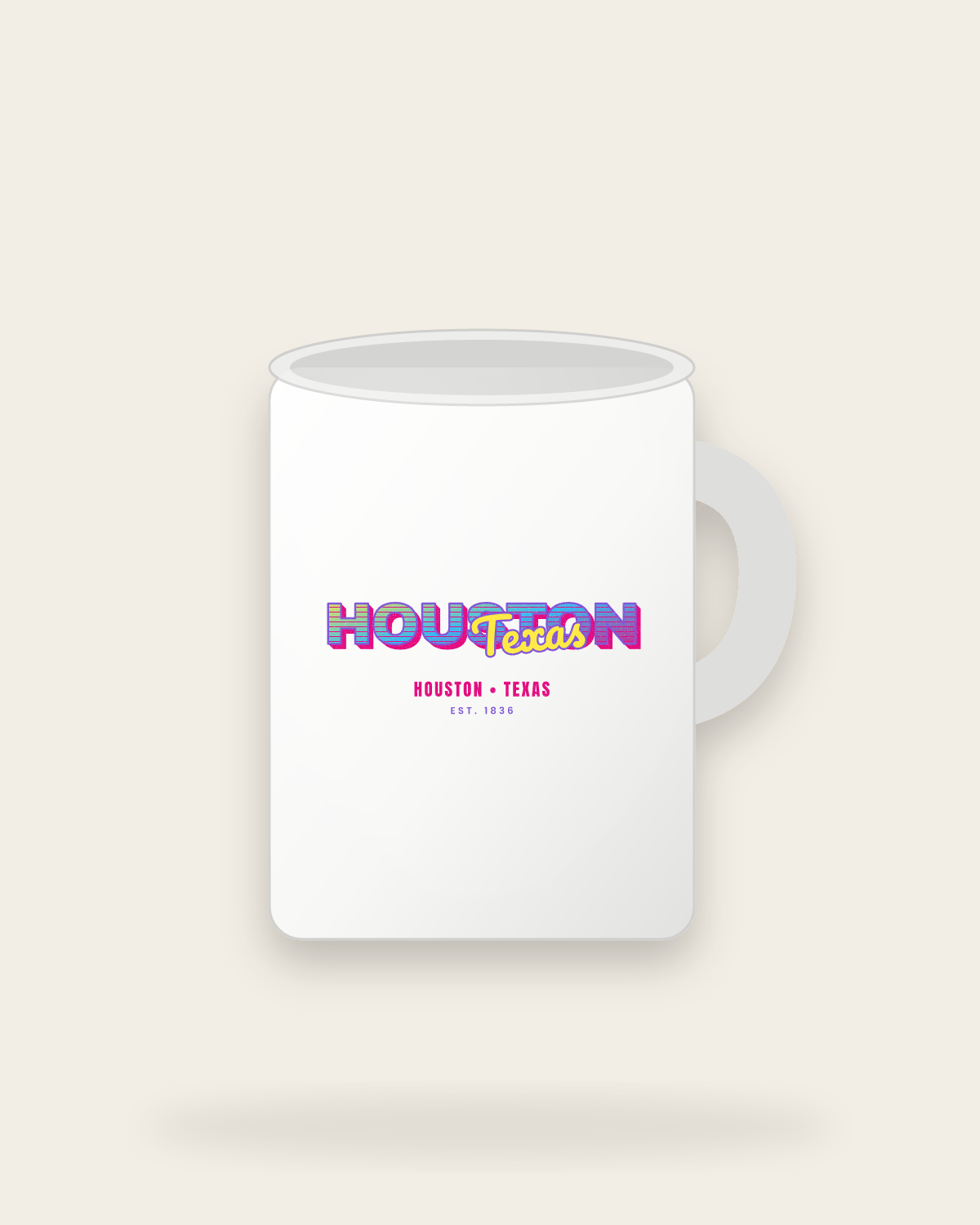 Houston Music TV Ceramic Mug 15oz in White