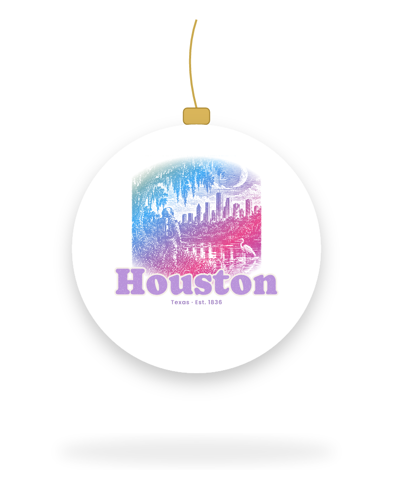 Houston Bayou Moon Ceramic Ornament