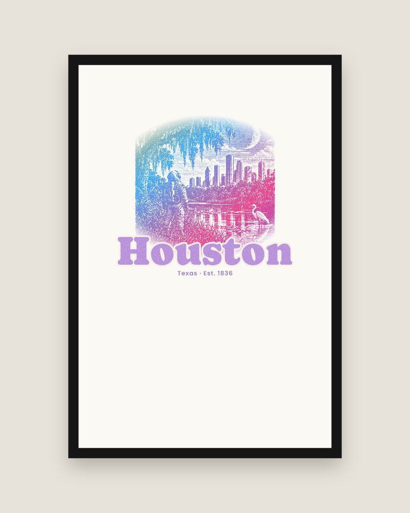 Houston Bayou Moon Matte Poster