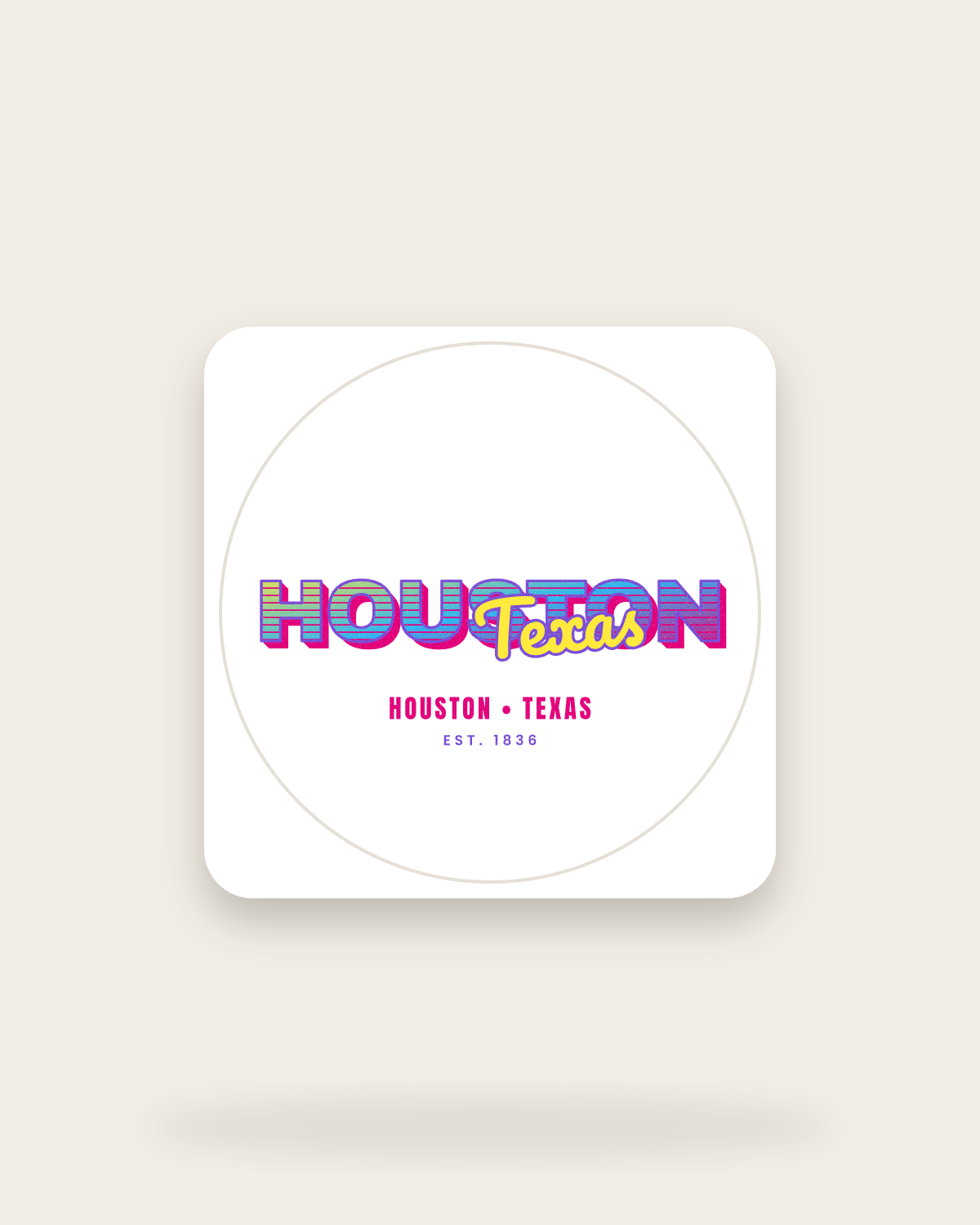 Houston Music TV Kiss-Cut Sticker in White