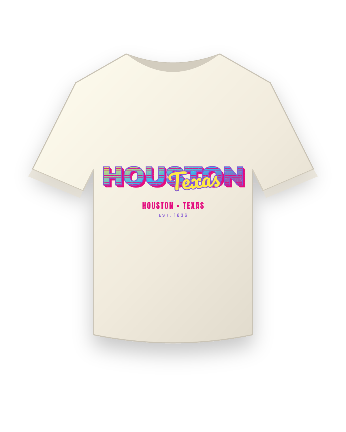 Houston Music TV Vintage Wash Tee in Ivory