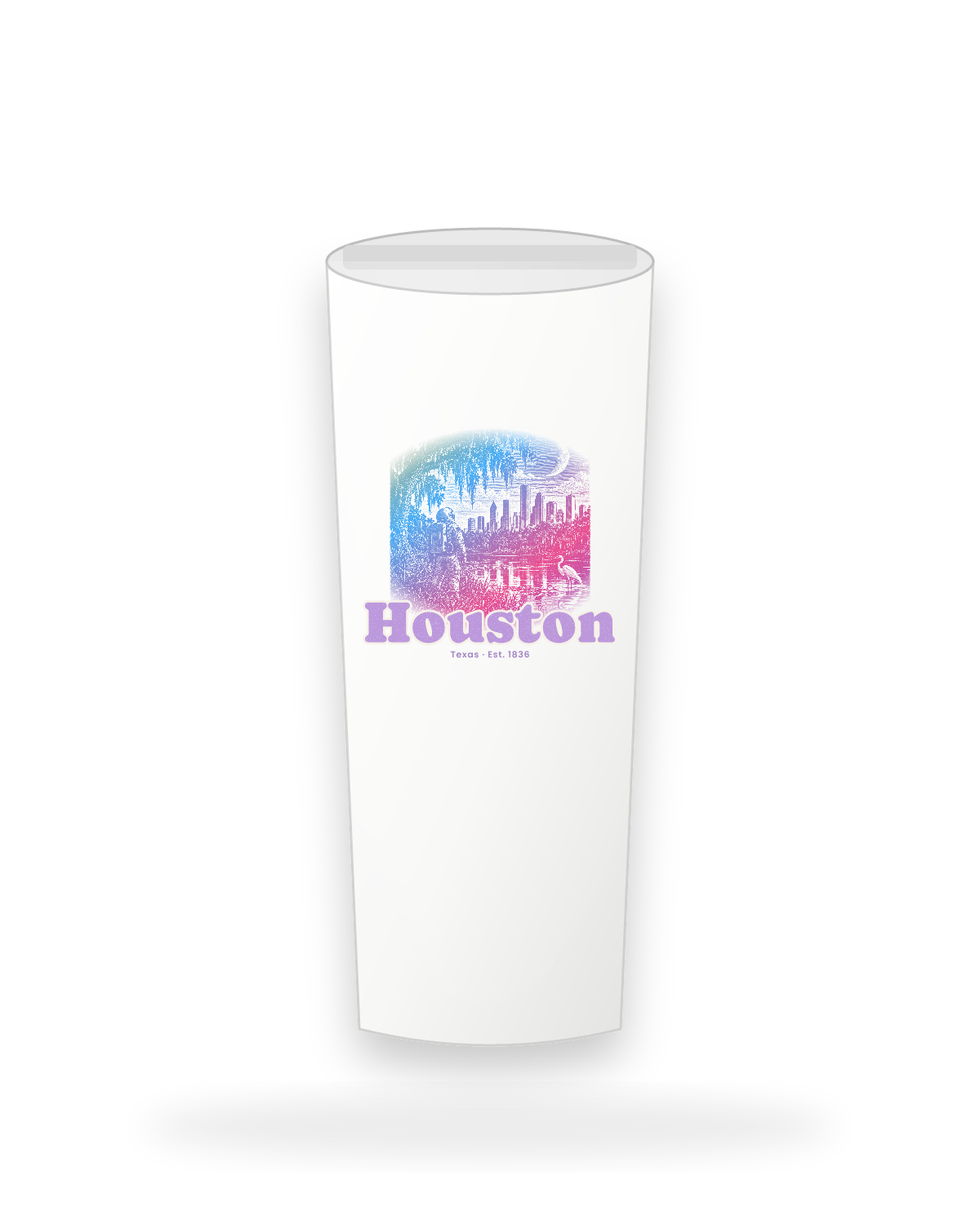 Houston Bayou Moon Insulated Tumbler 20oz in White