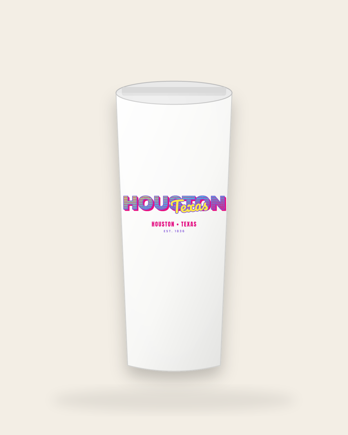 Houston Music TV Insulated Tumbler 20oz in White