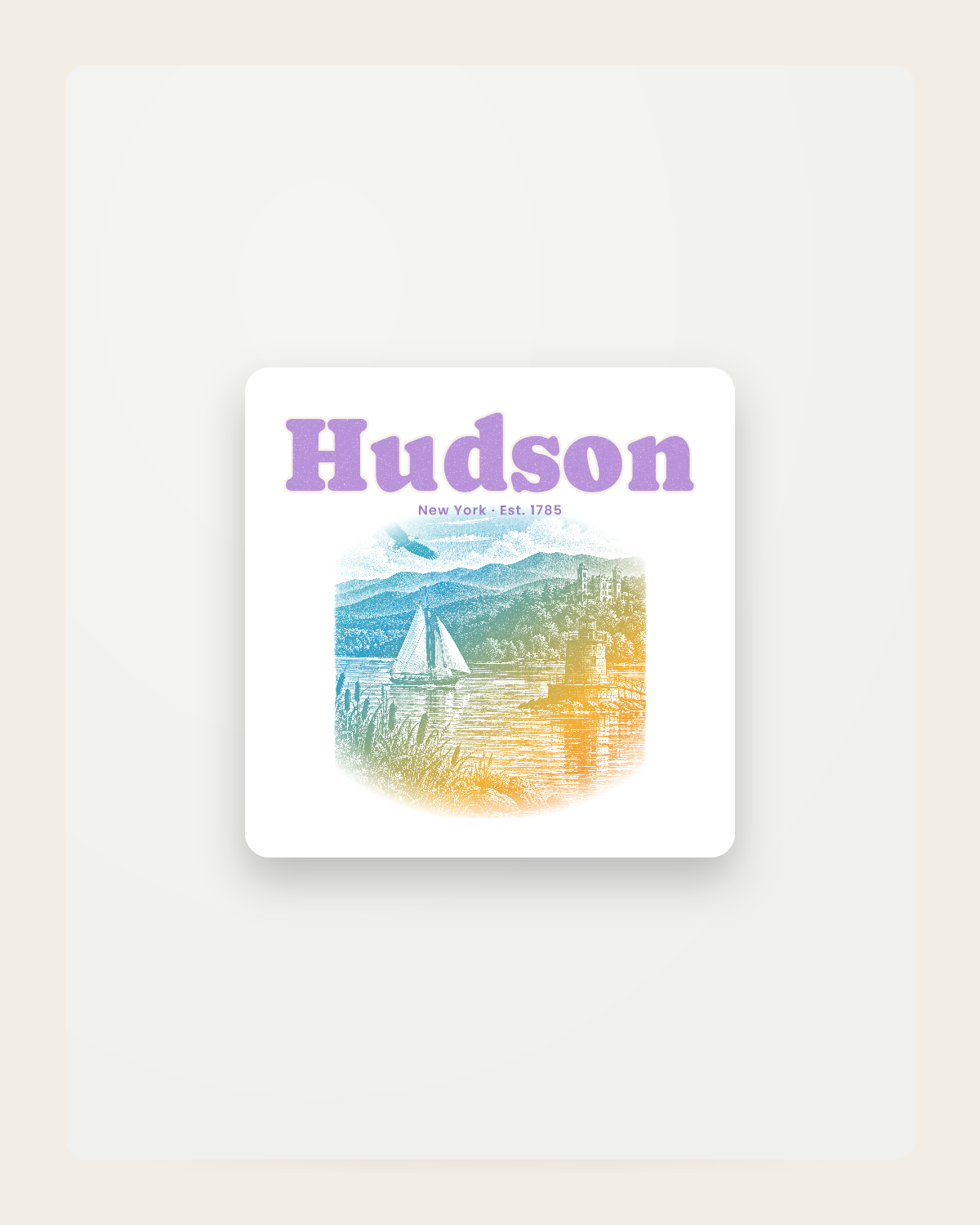 Hudson River Lighthouse Fridge Magnet in White