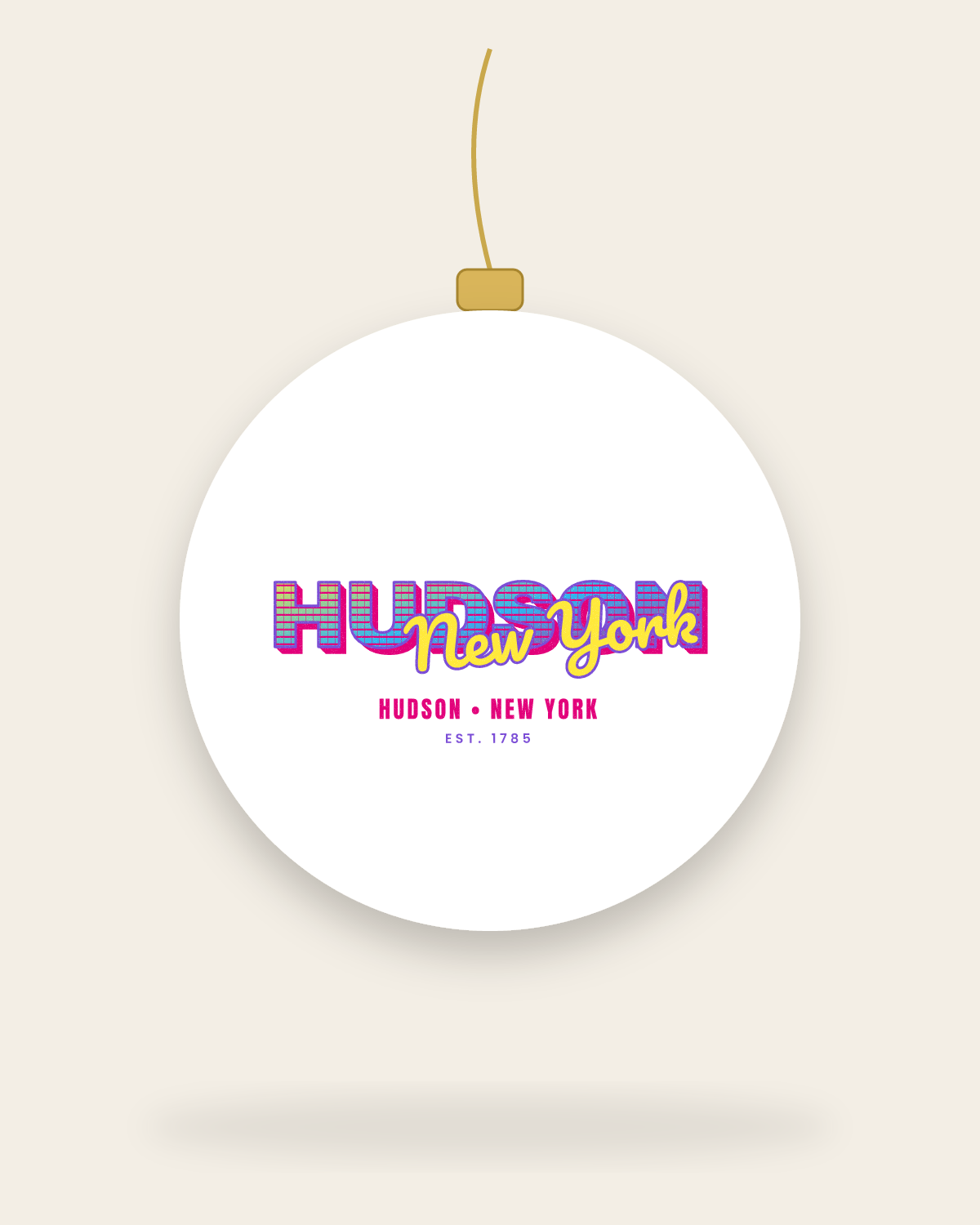 Hudson Music TV Ceramic Ornament in White