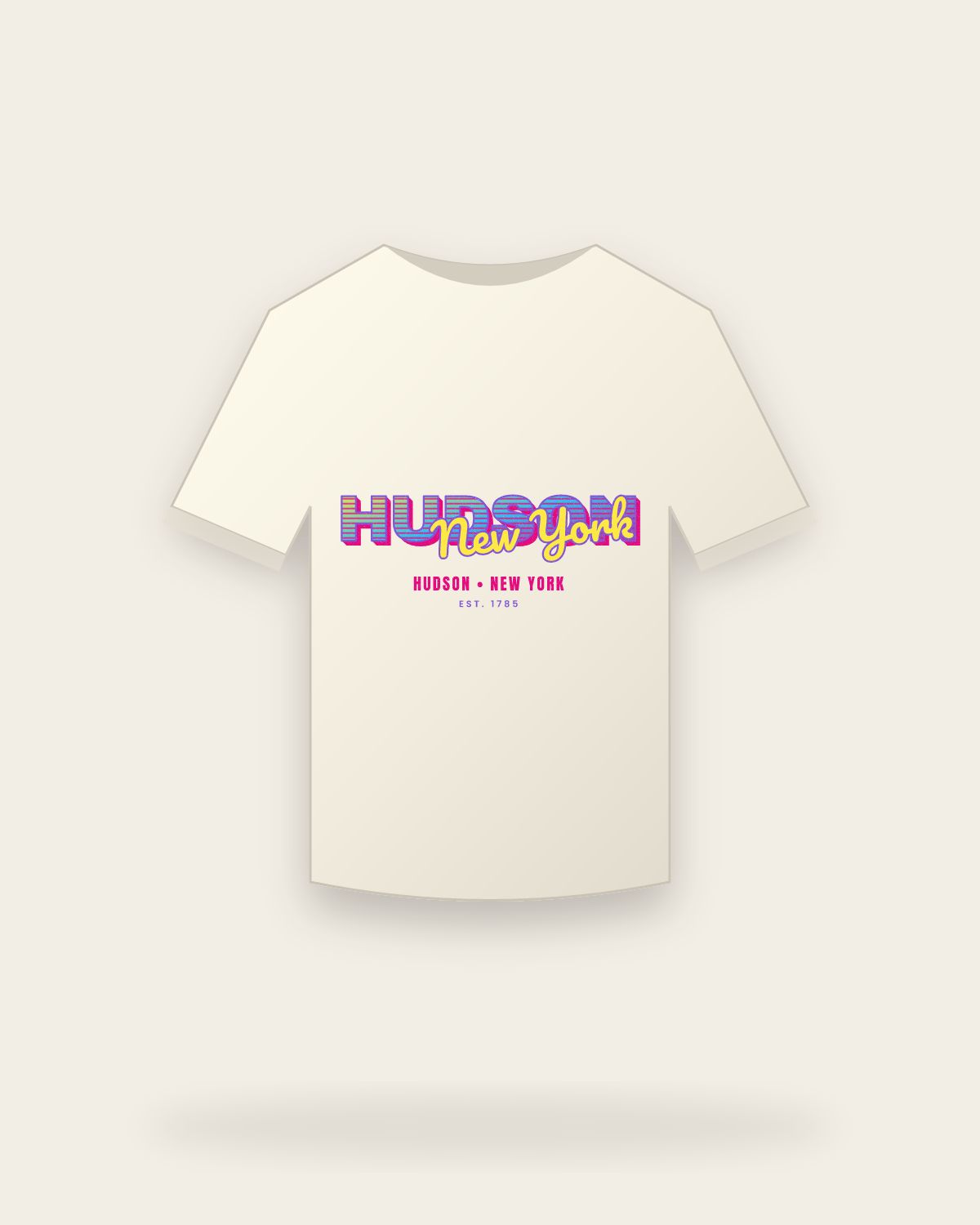 Hudson Music TV Vintage Wash Tee in Ivory