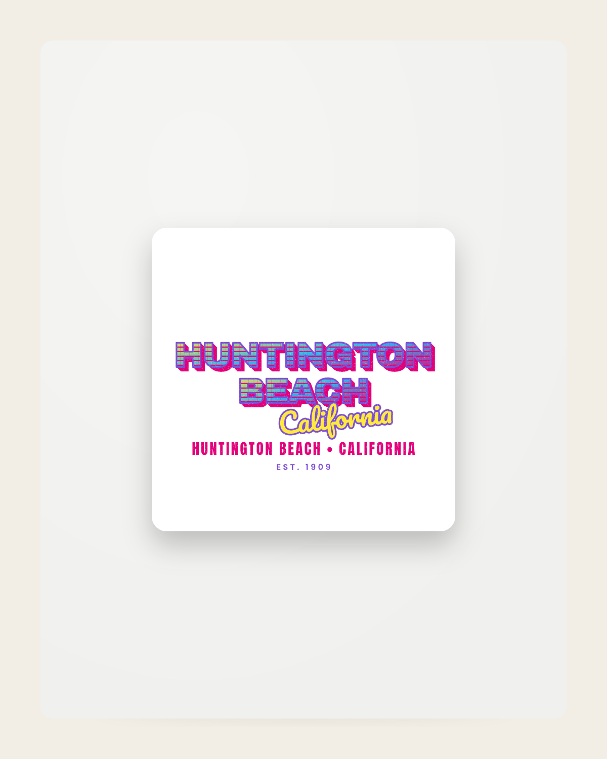 Huntington Beach Music TV Fridge Magnet in White