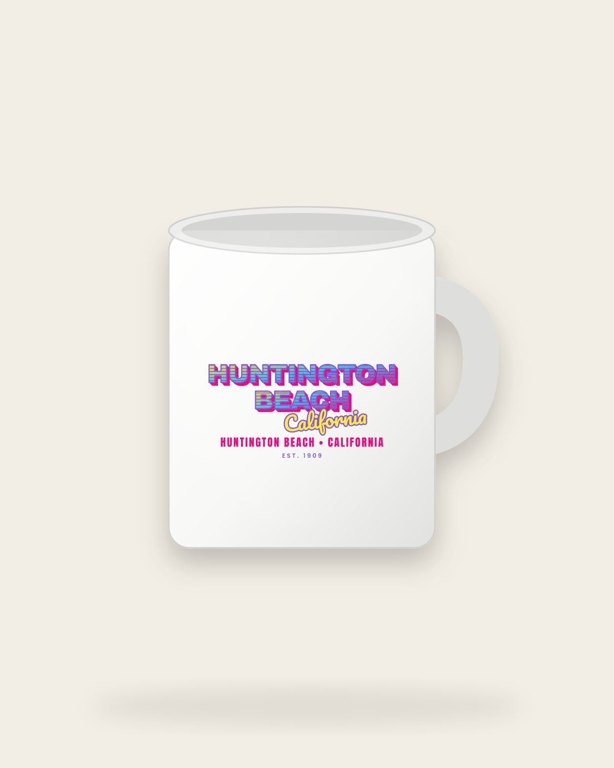 Huntington Beach Music TV Ceramic Mug 11oz in White
