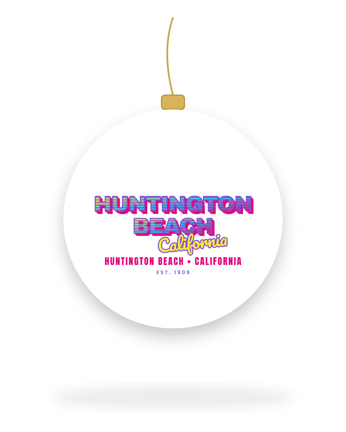 Huntington Beach Music TV Ceramic Ornament in White