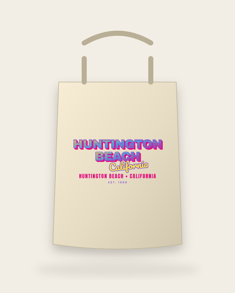 Huntington Beach Music TV Canvas Tote