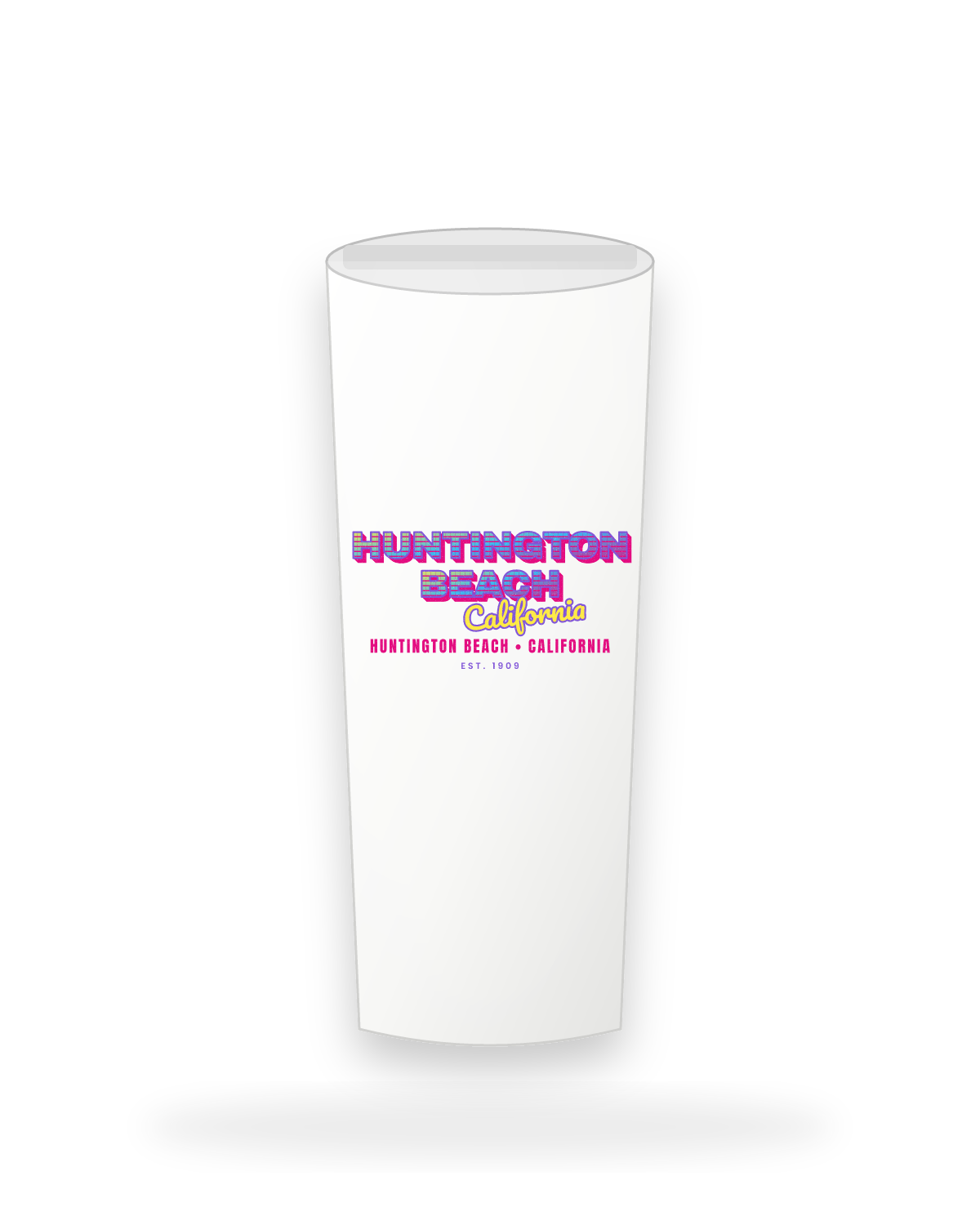 Huntington Beach Music TV Insulated Tumbler 20oz in White