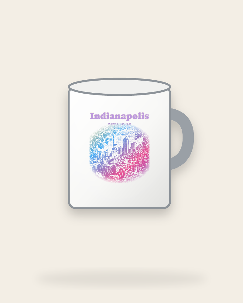 Indianapolis Monument Circle Enamel Camp Mug