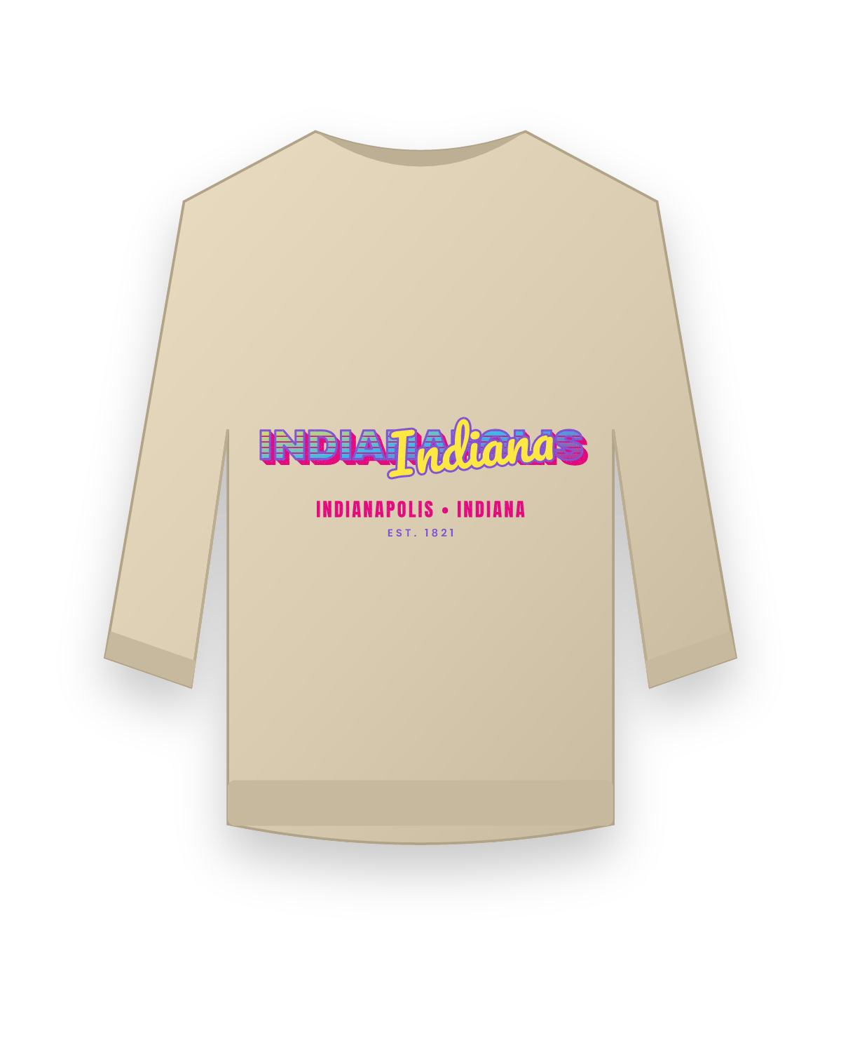Indianapolis Music TV Crewneck Sweatshirt in Sand