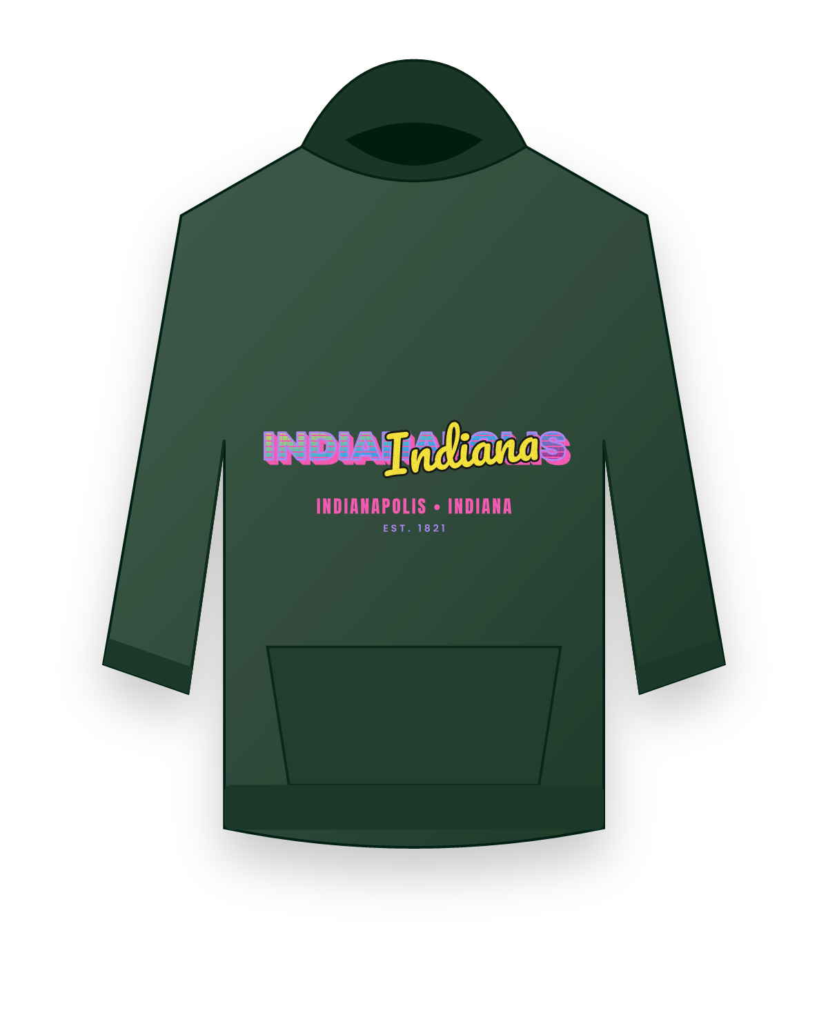 Indianapolis Music TV Hooded Sweatshirt in Forest Green