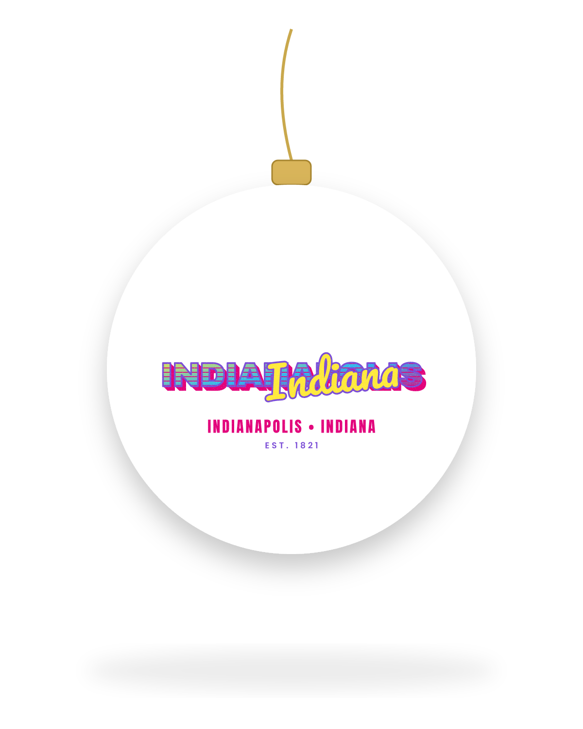 Indianapolis Music TV Ceramic Ornament in White