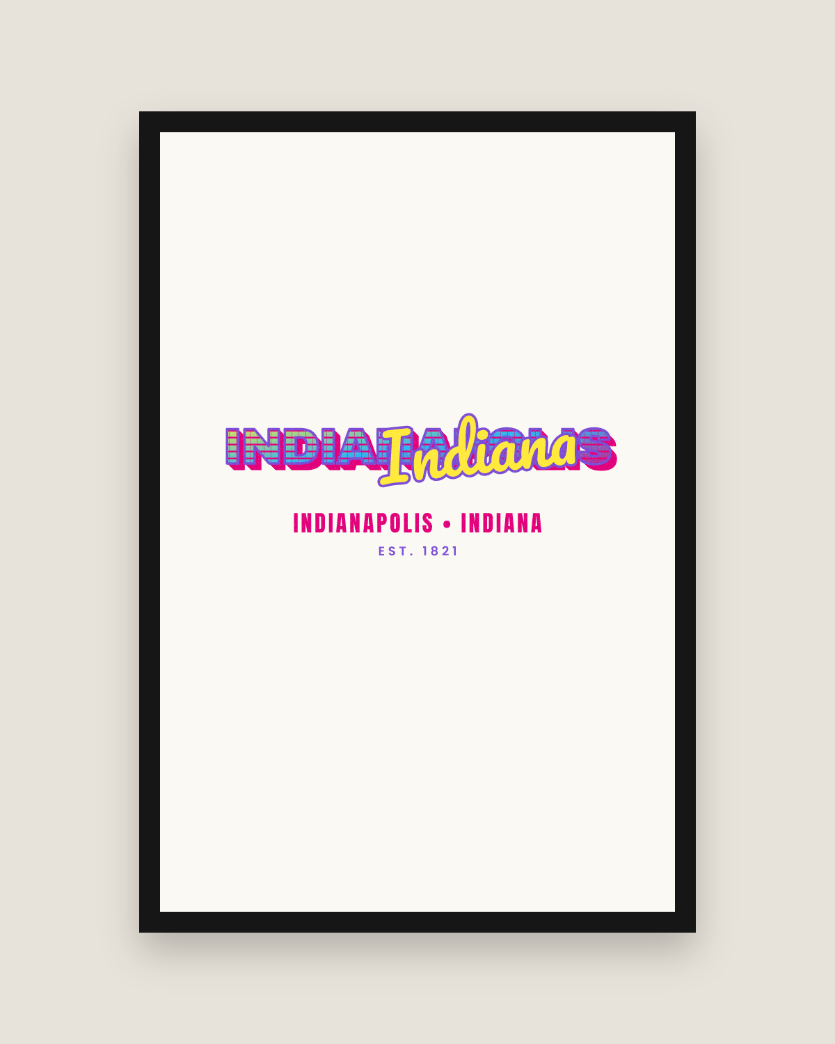 Indianapolis Music TV Matte Poster in White
