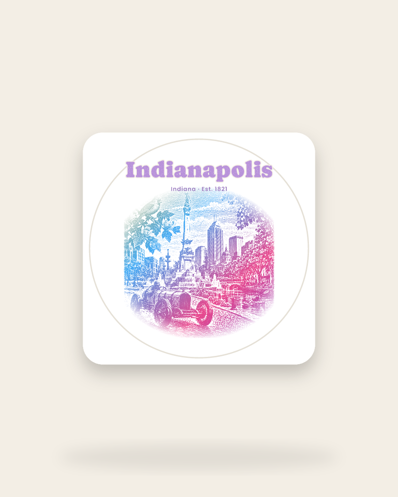 Indianapolis Monument Circle Kiss-Cut Sticker