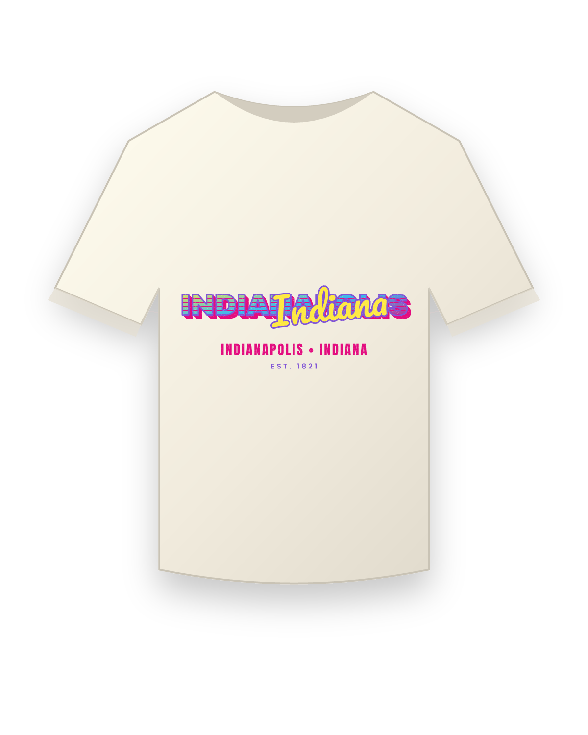 Indianapolis Music TV Vintage Wash Tee in Ivory