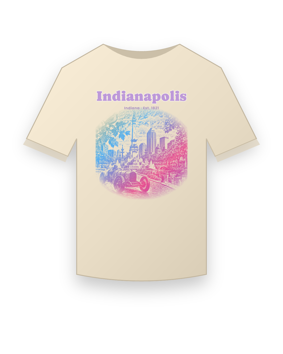 Indianapolis Monument Circle Classic Tee in Natural