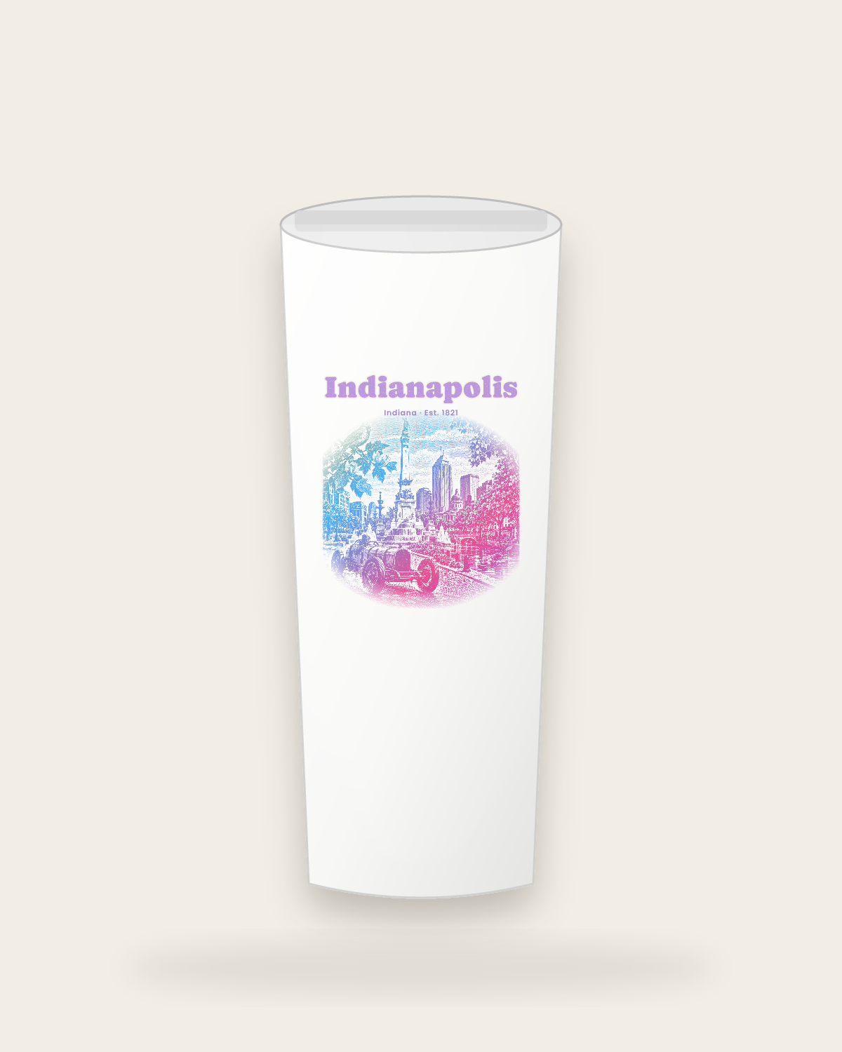 Indianapolis Monument Circle Insulated Tumbler 20oz in White