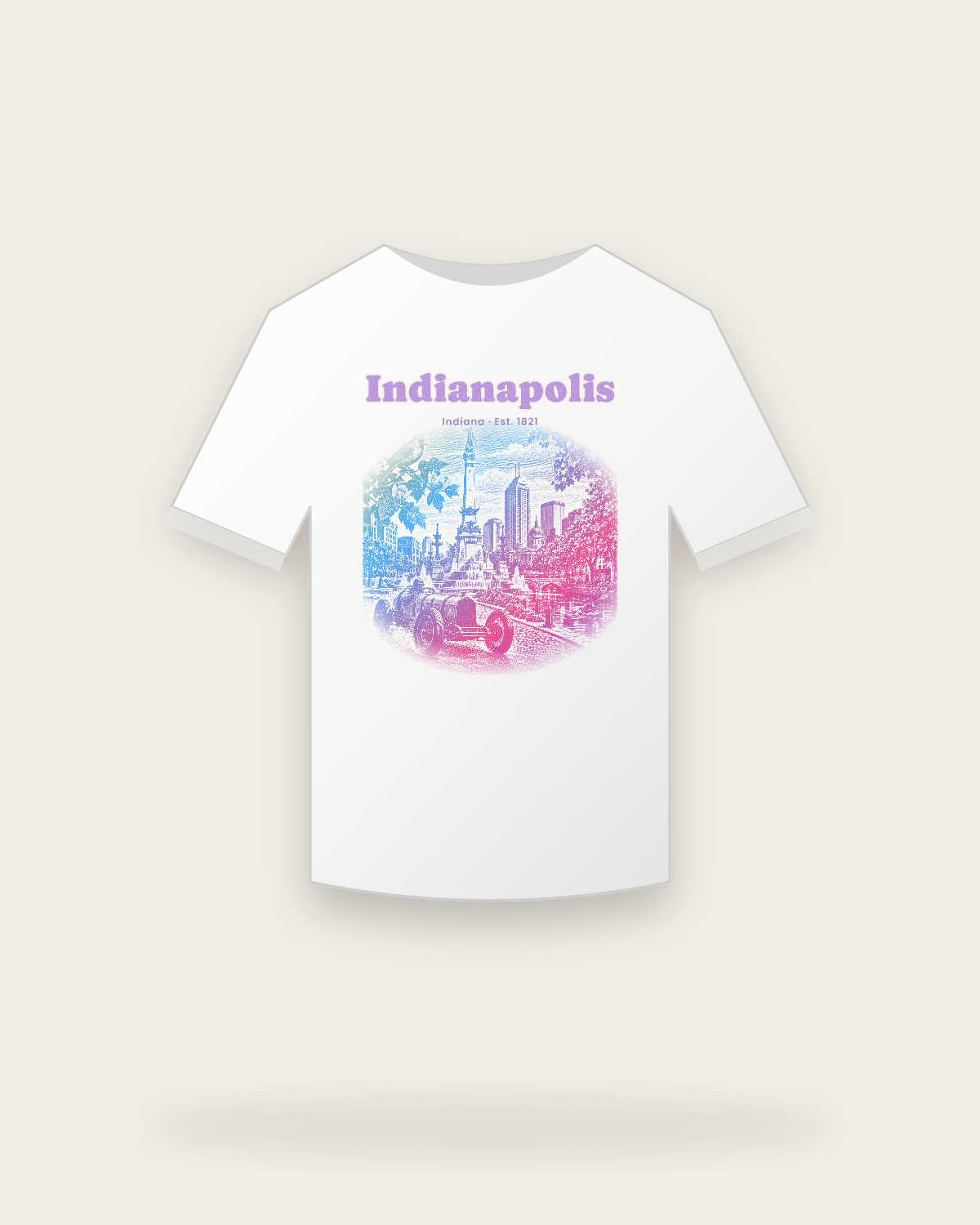 Indianapolis Monument Circle Youth Tee in White