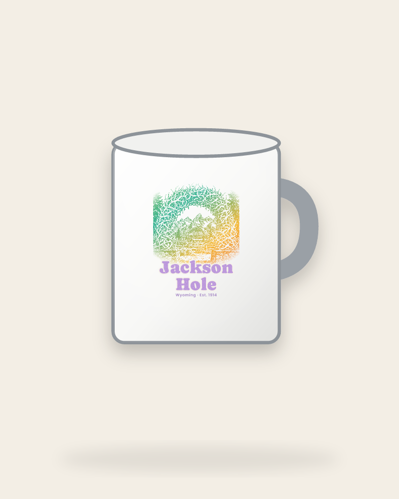 Jackson Hole Antler Arch Enamel Camp Mug
