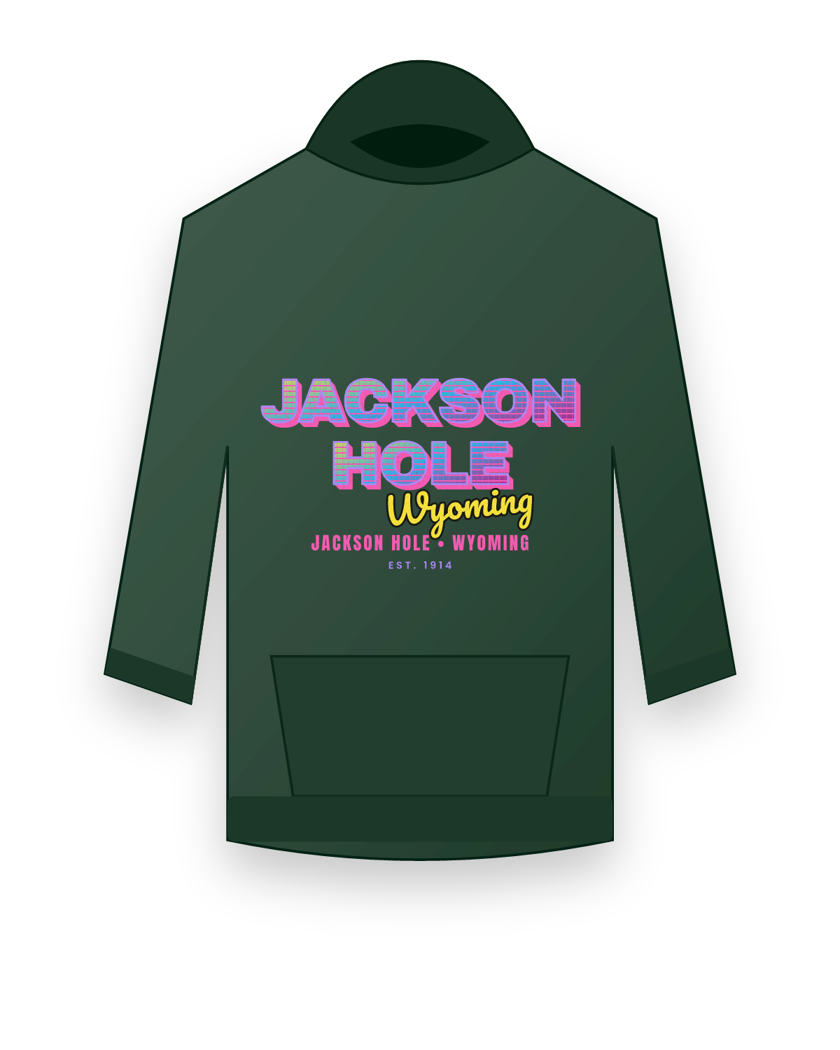 Jackson Hole Music TV Hooded Sweatshirt in Forest Green