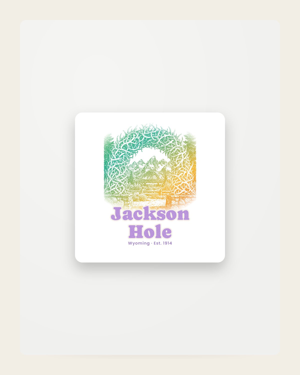 Jackson Hole Antler Arch Fridge Magnet in White
