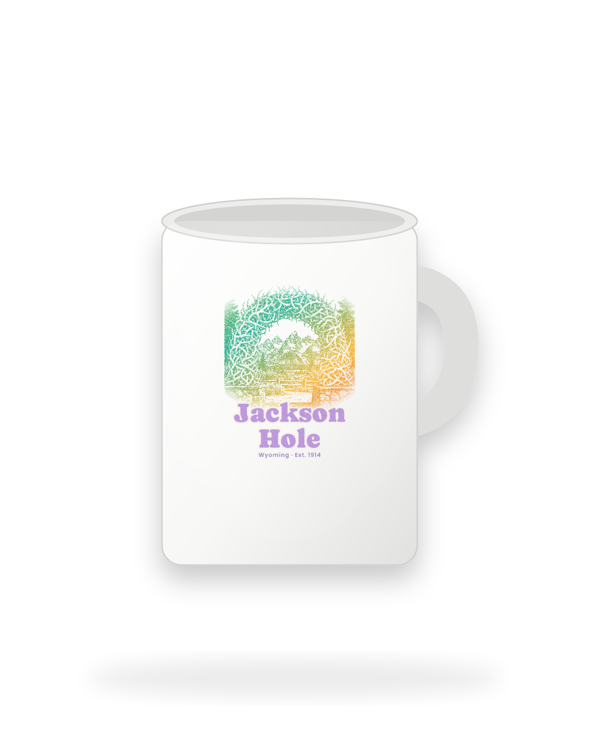 Jackson Hole Antler Arch Ceramic Mug 15oz in White