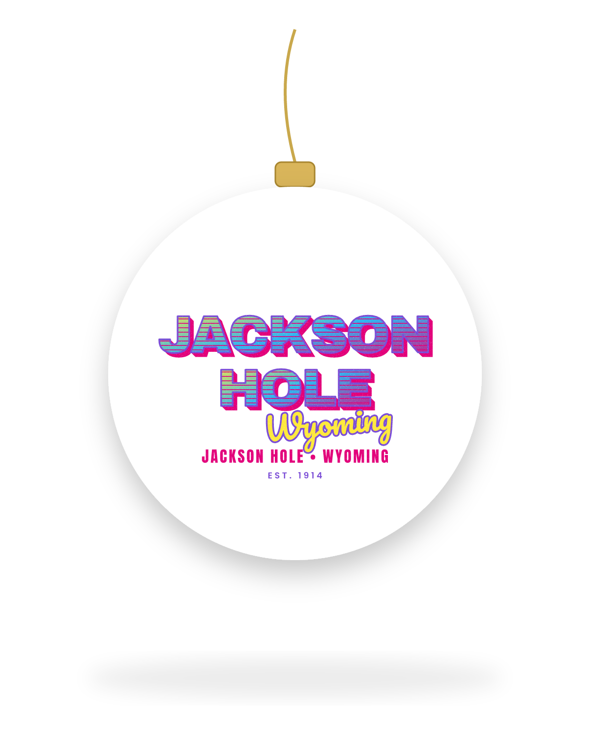 Jackson Hole Music TV Ceramic Ornament in White