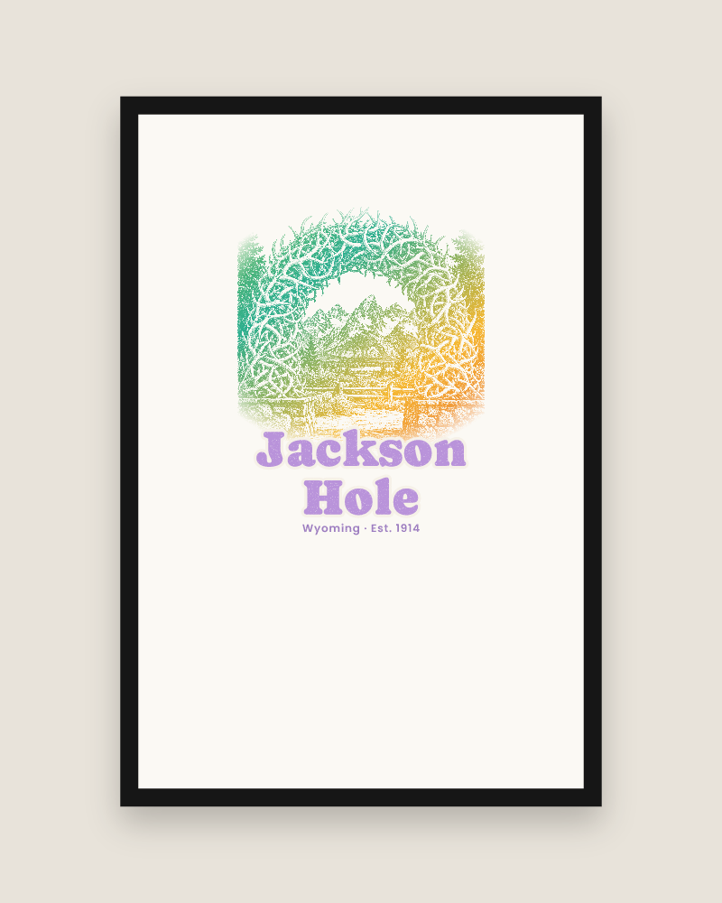 Jackson Hole Antler Arch Matte Poster